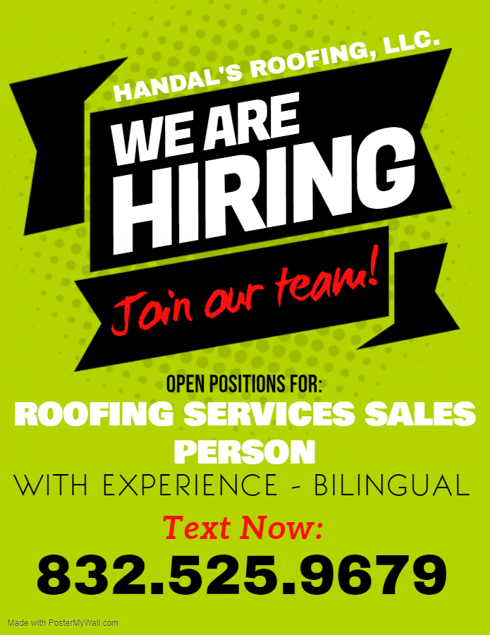Read more about the article We are HIRING a Roofing Services Salesperson!